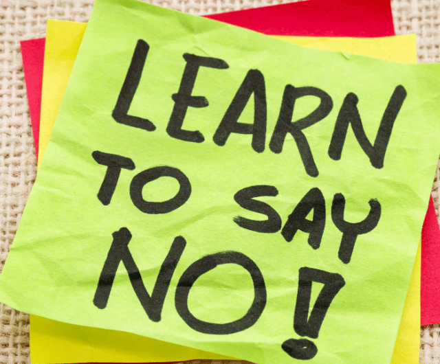 learning to say no