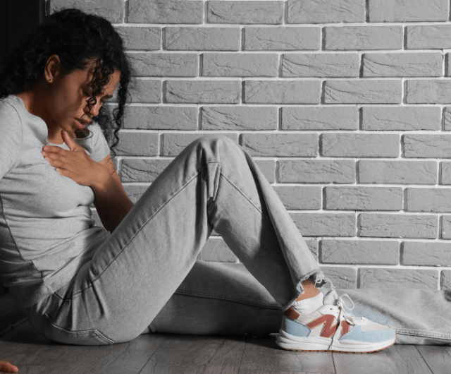young woman having a panic attack