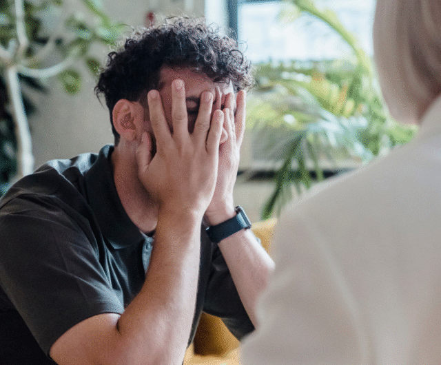 a young adult attending a therapy session