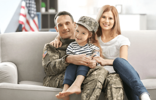 veteran with family