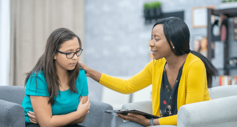 therapist with woman
